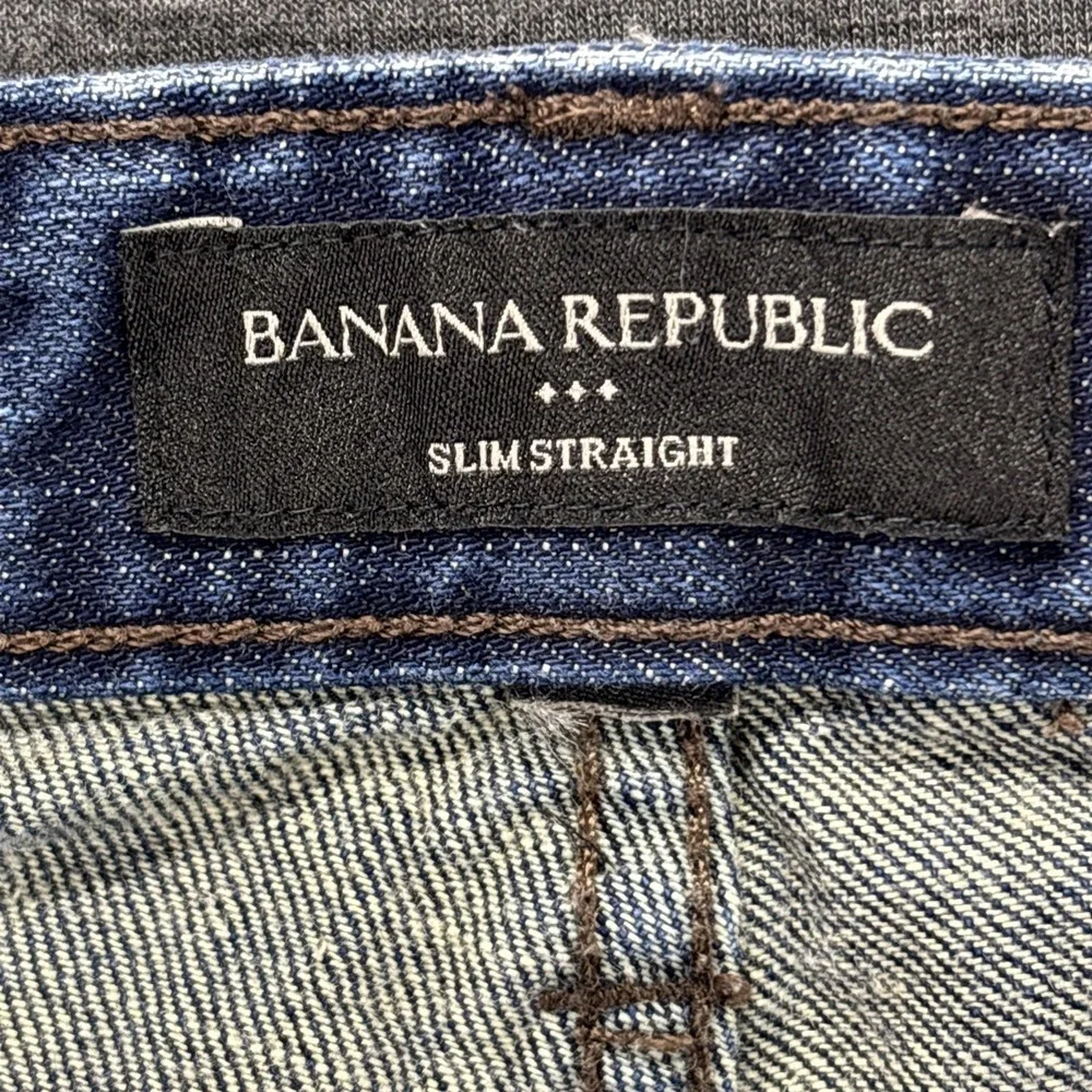 Banana Republic Jeans Mens 32x29 Slim Straight Dark Wash Blue Denim Streetwear